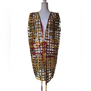 Basket Kimono Vest Handmade With Ankara Fabric OS